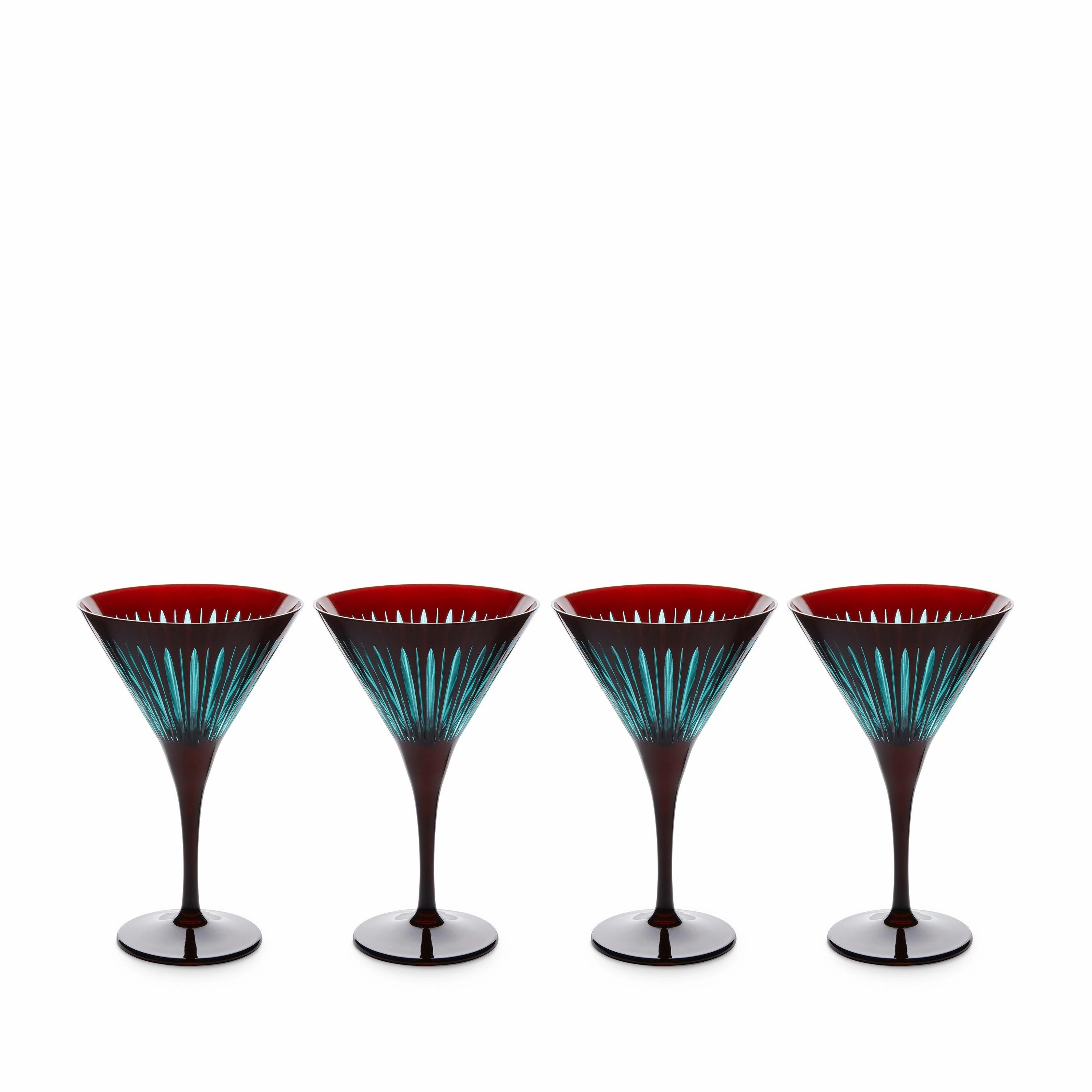 Prism Martini Glasses - Bordeaux (Set of 4)glass cups ,personalized mugs 