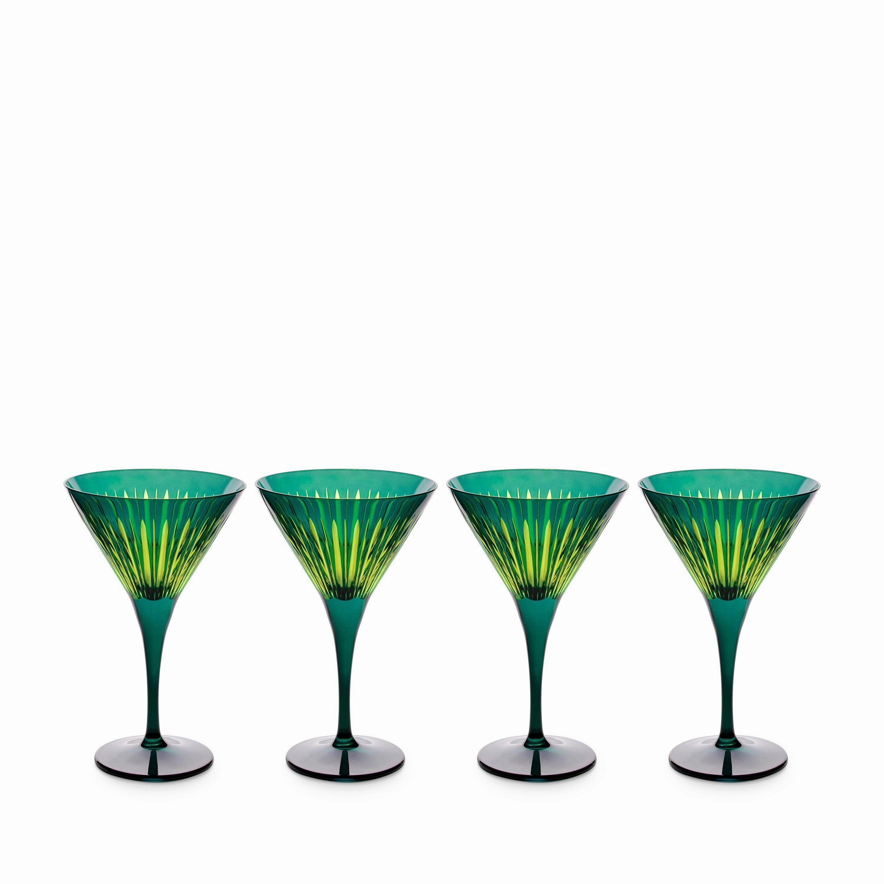 Prism Martini Glasses - Green (Set of 4)glass cups ,personalized mugs 