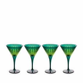 Prism Martini Glasses - Green (Set of 4)glass cups ,personalized mugs 