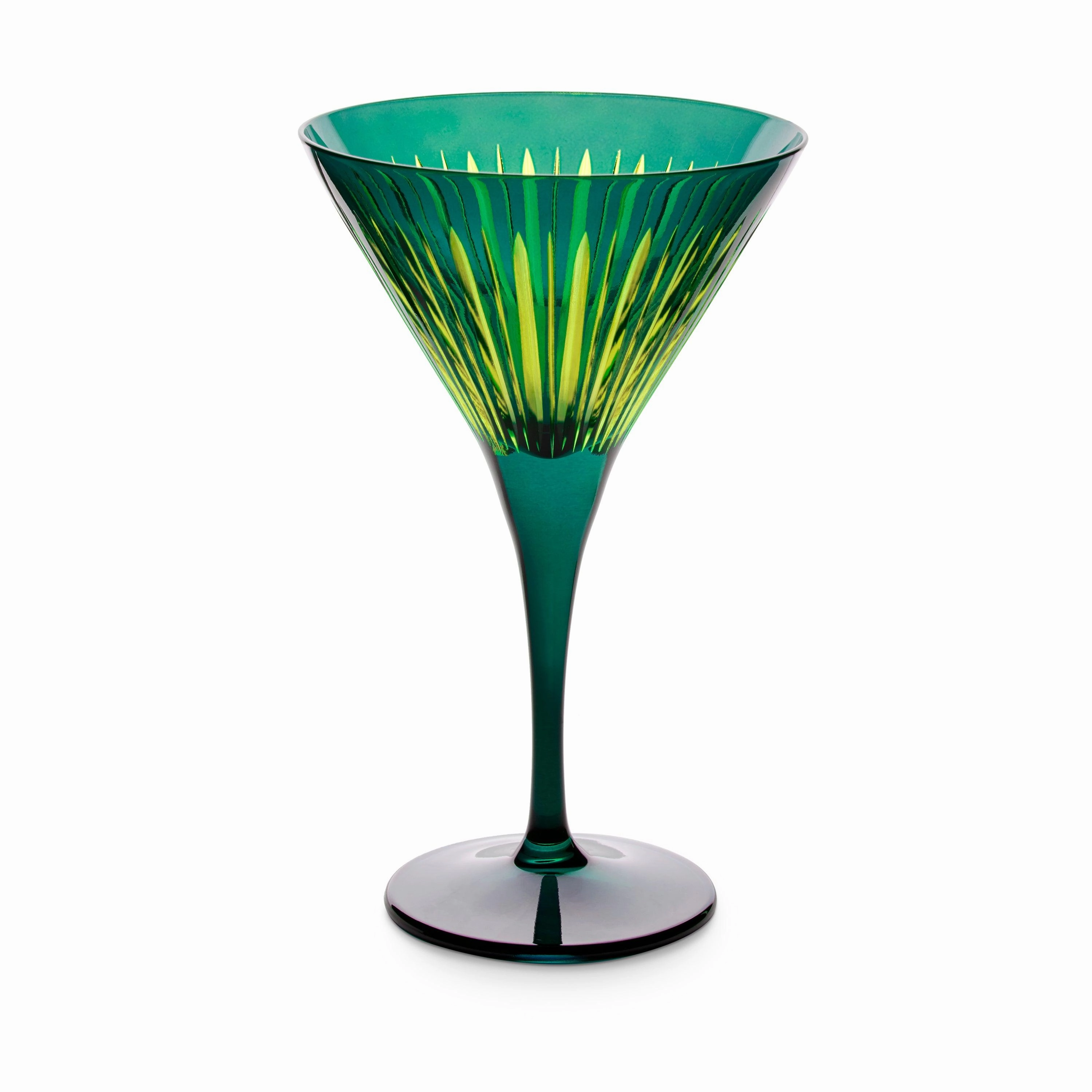 Prism Martini Glasses - Green (Set of 4)
