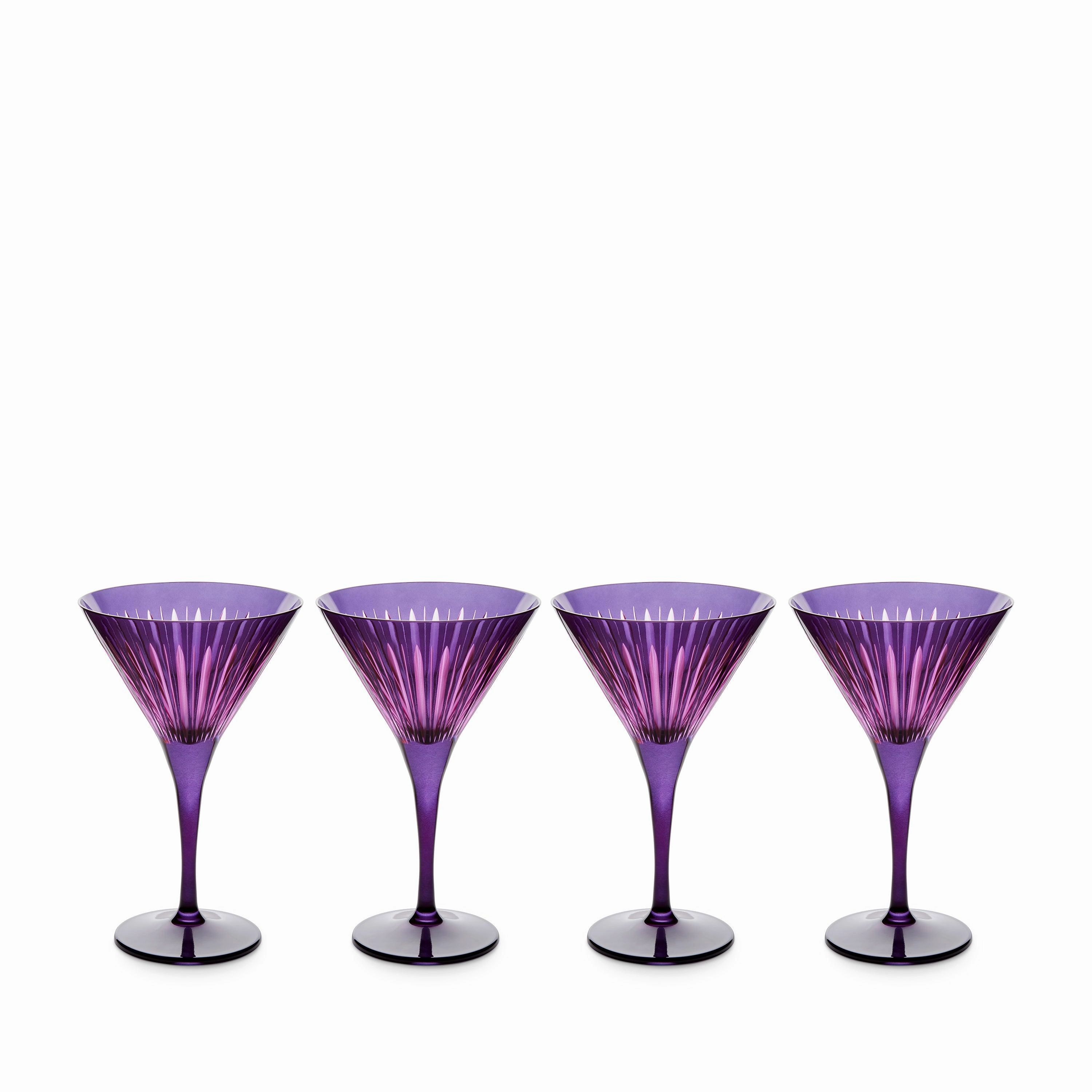 Prism Martini Glasses - Purple (Set of 4)glass cups ,personalized mugs 