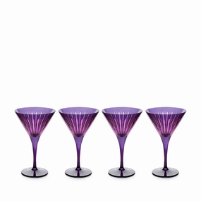 Prism Martini Glasses - Purple (Set of 4)glass cups ,personalized mugs 