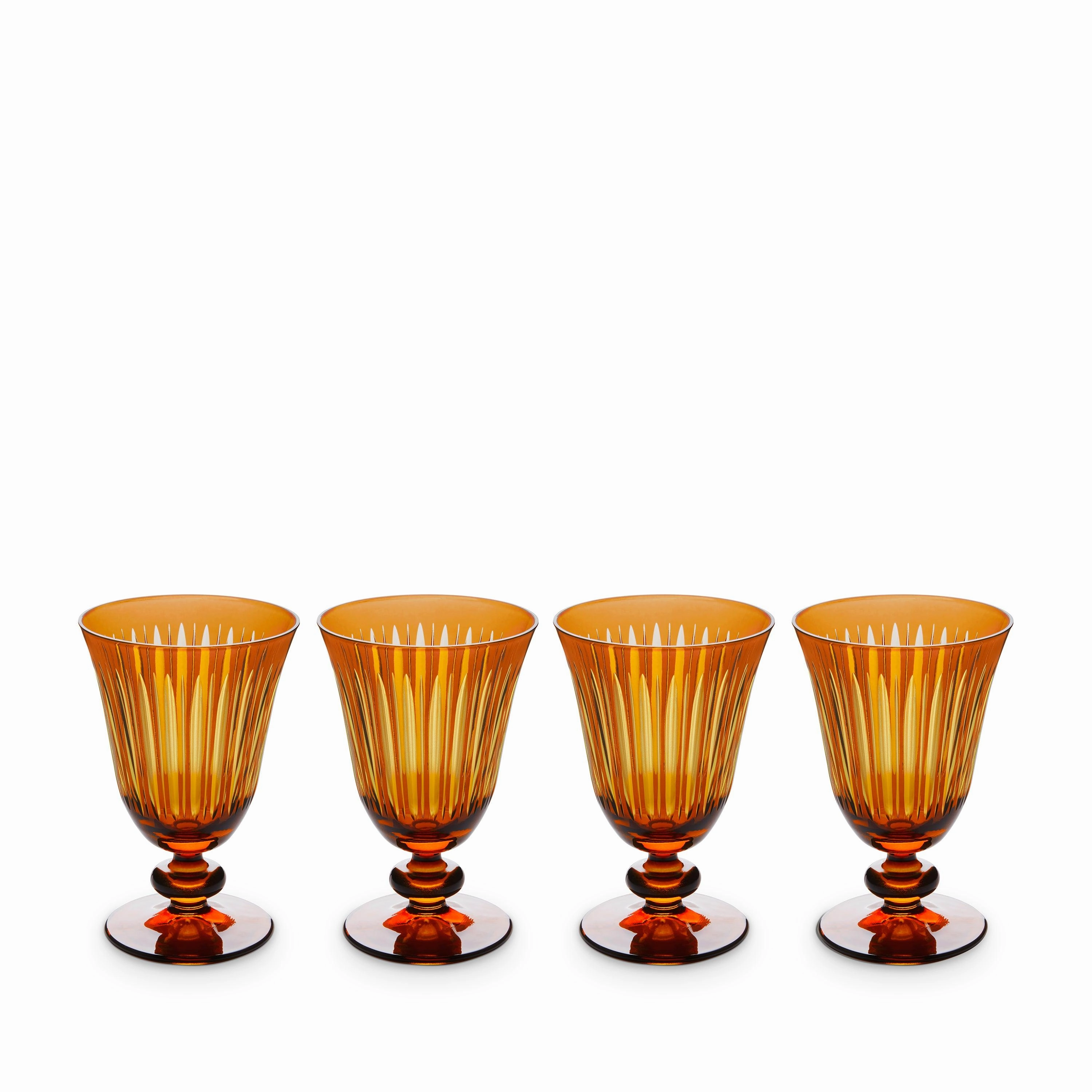 Prism Wine Glasses - Amber (Set of 4)glass cups ,personalized mugs 