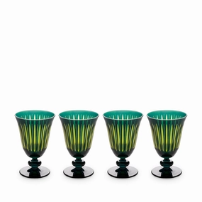 Prism Wine Glasses-Green (Set of 4)glass cups ,personalized mugs 