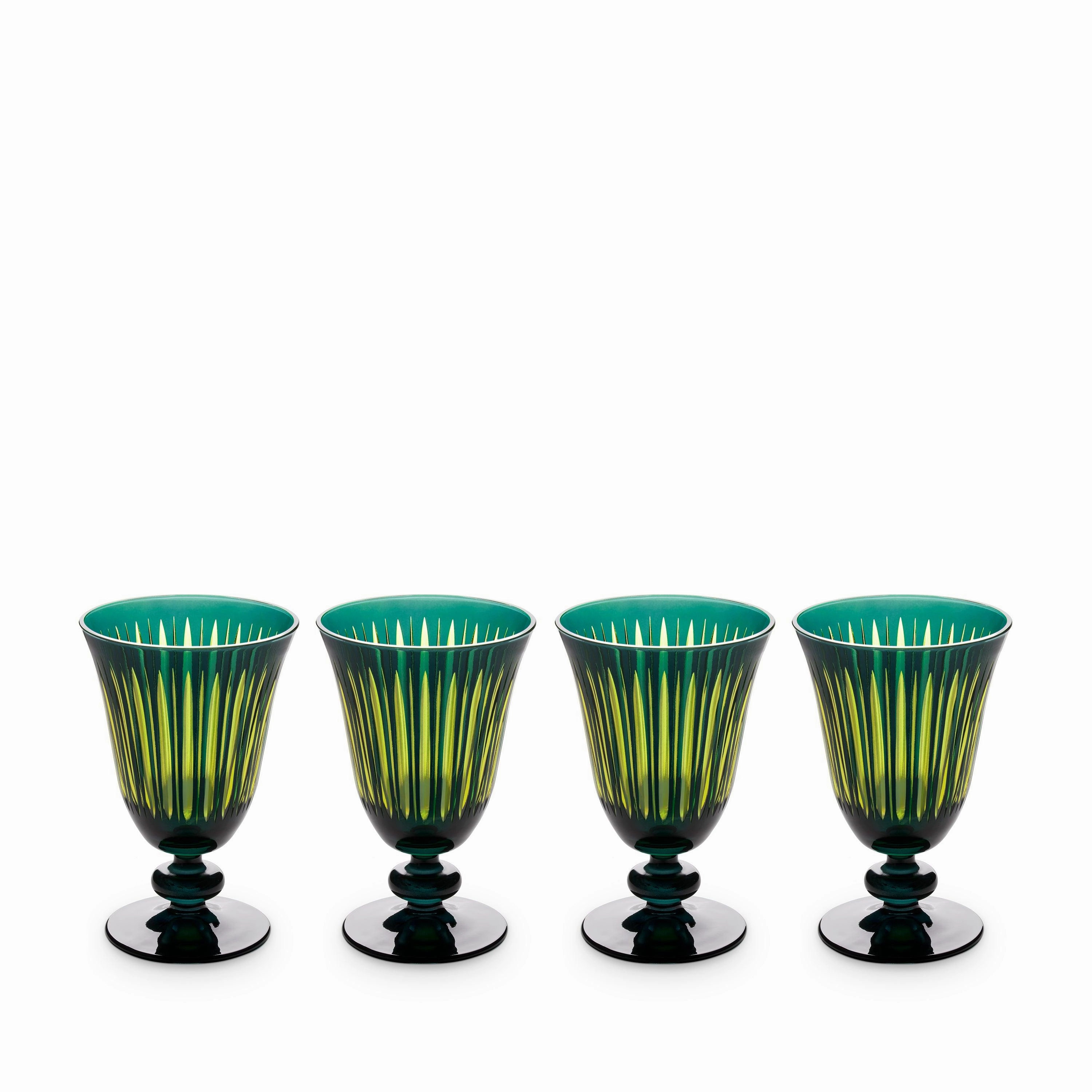 Prism Wine Glasses-Green (Set of 4)glass cups ,personalized mugs 