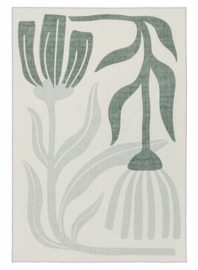 Quella Green Botanical Washable Rugmodern color block patchwork rug