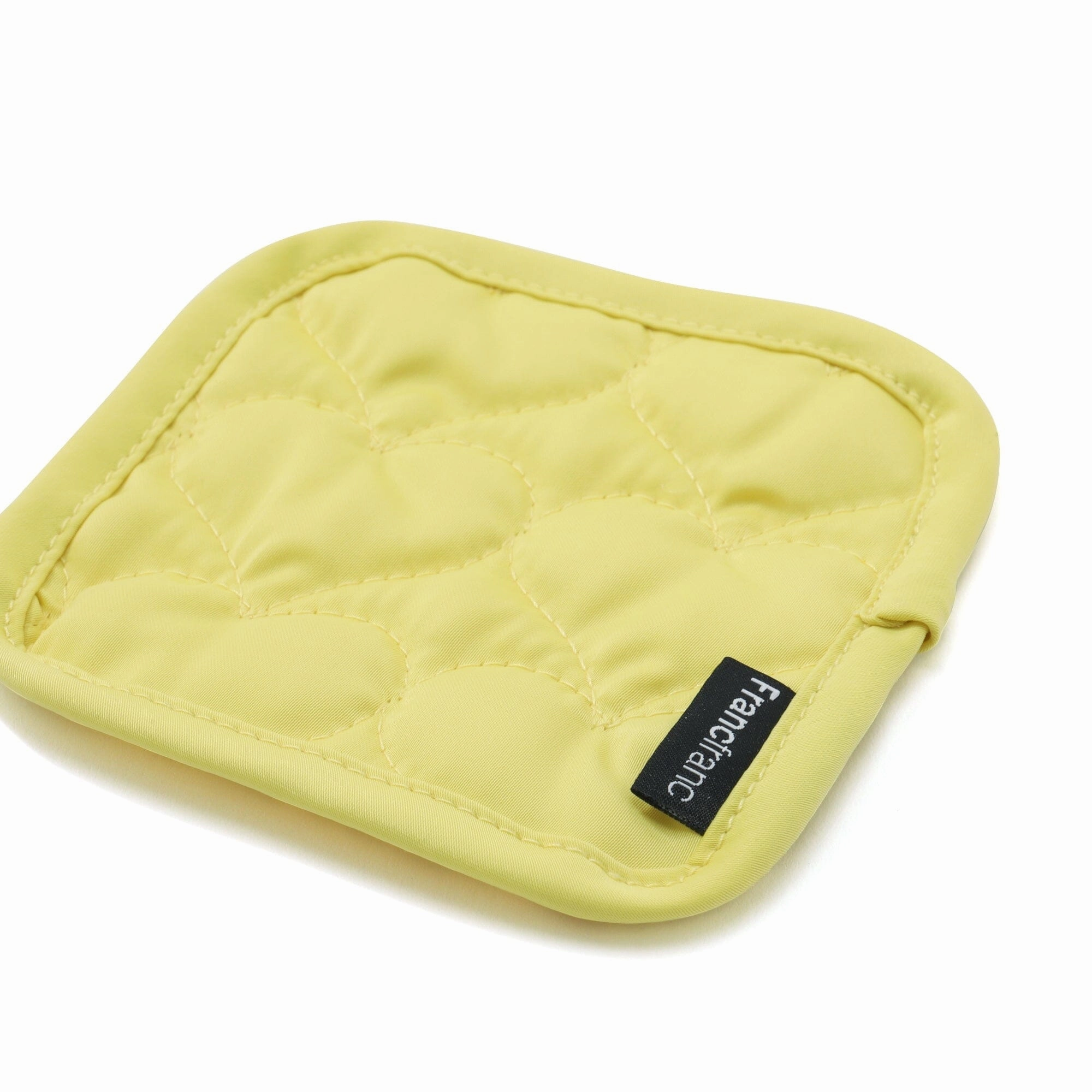 Quilted Coaster Heart Yellow