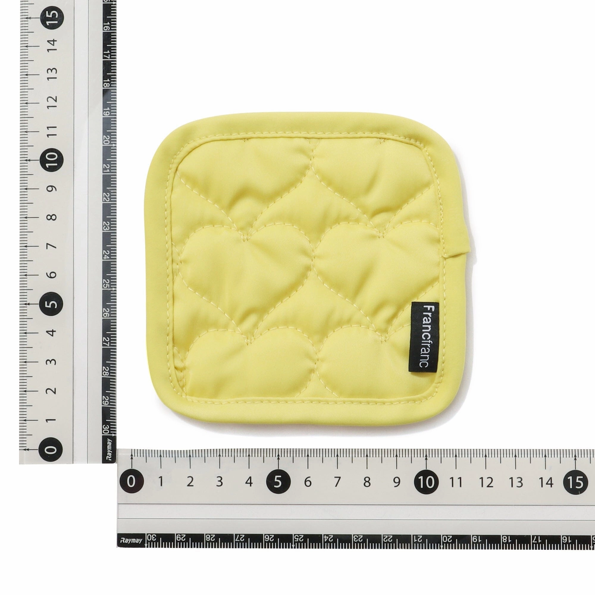 Quilted Coaster Heart Yellow