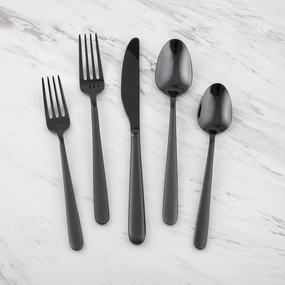 Quinn Black Sand Mirror 20 Piece Flatware Seteco-friendly bamboo fiber tableware set 