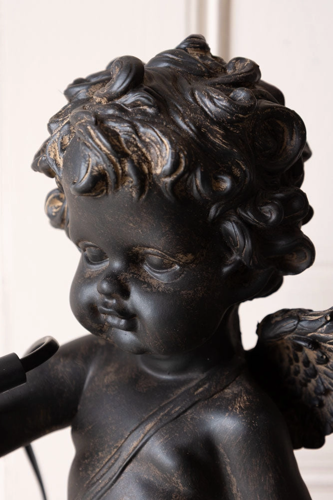 Quirky Black Cherub Table Lamp
