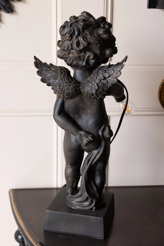 Quirky Black Cherub Table Lamp