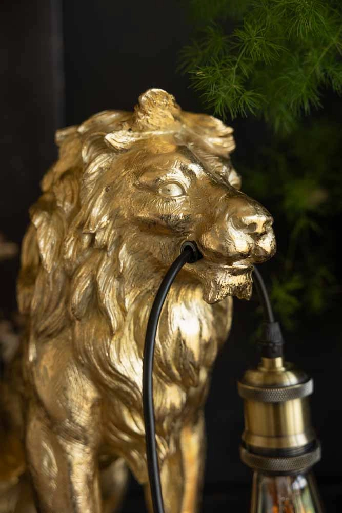 Quirky Gold Lion Lamp