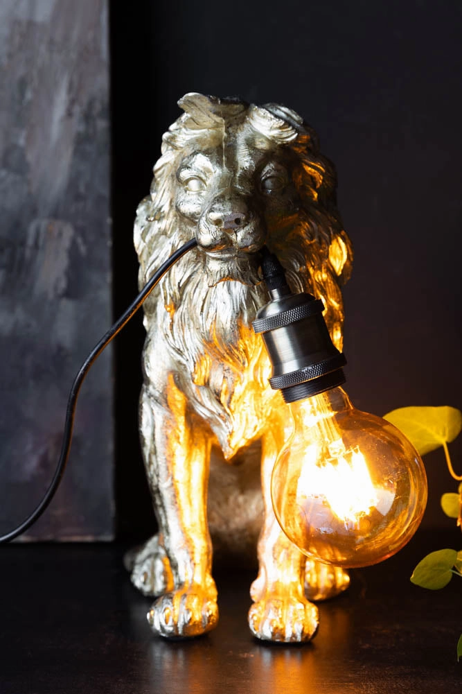 Quirky Gold Lion Lamp