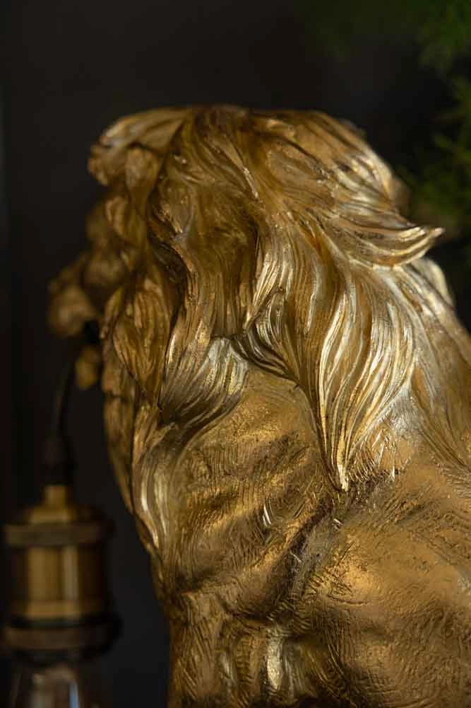 Quirky Gold Lion Lamp