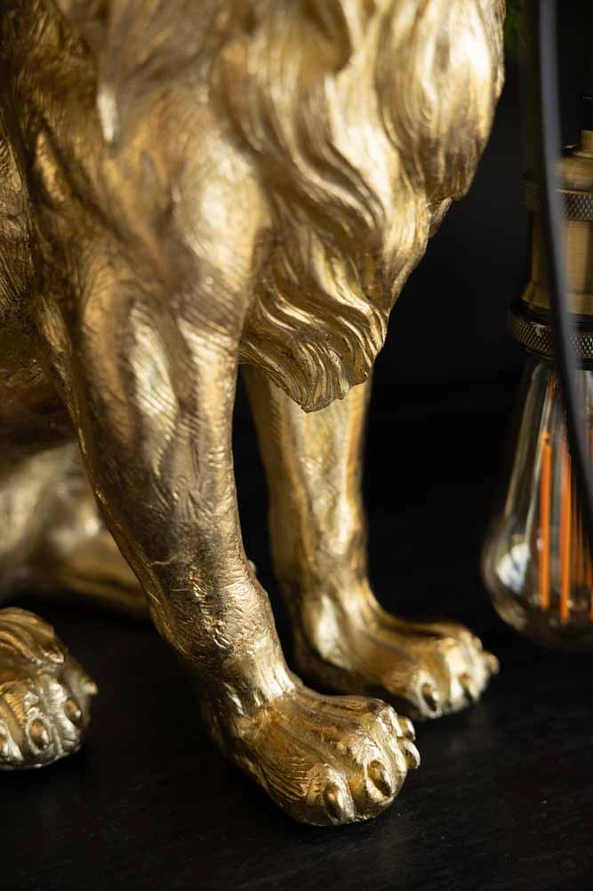 Quirky Gold Lion Lamp