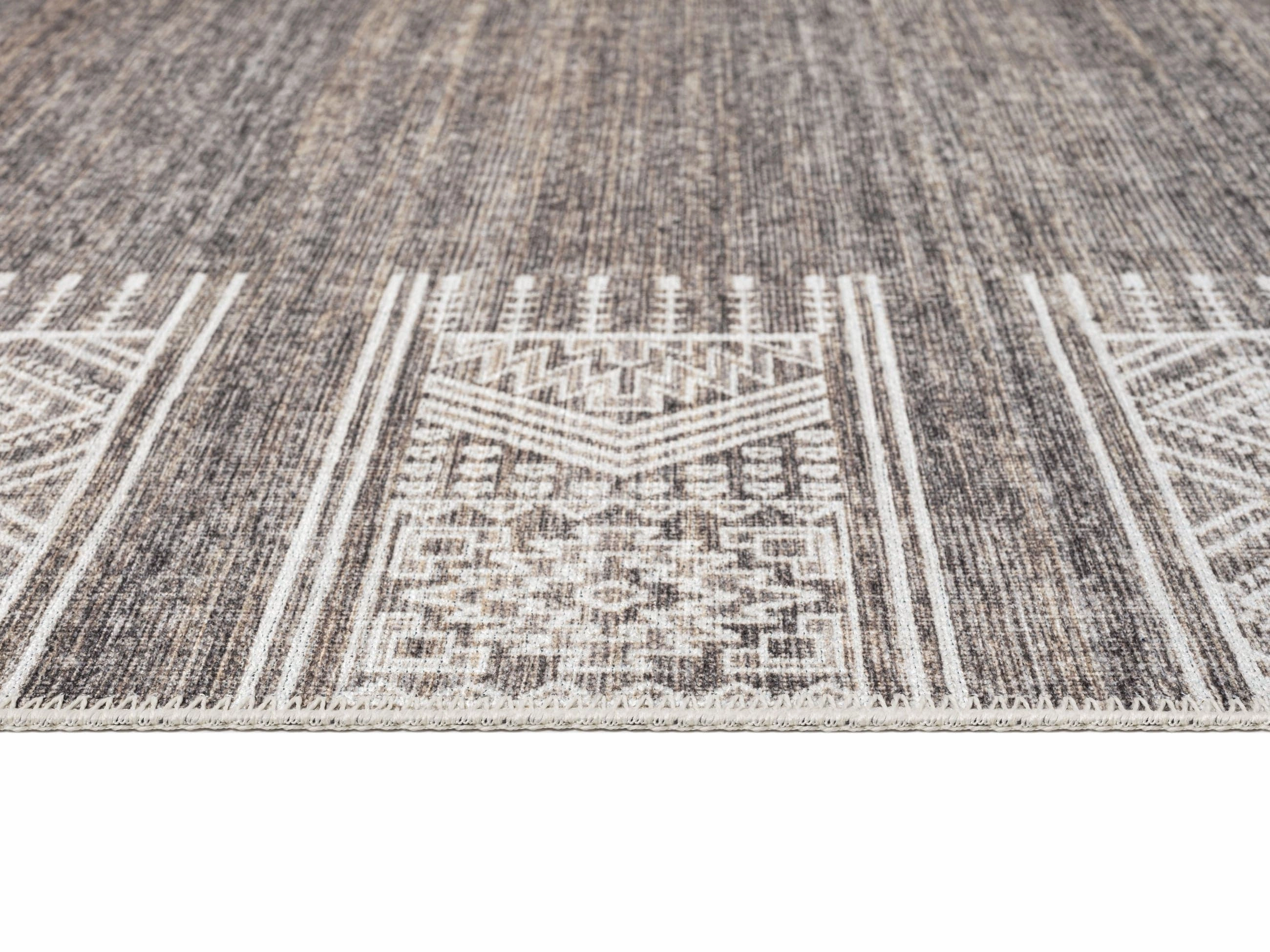 Raia Charcoal and Grey Tribal Distressed Washable Rug *NO RETURNS UNLESS FAULTY