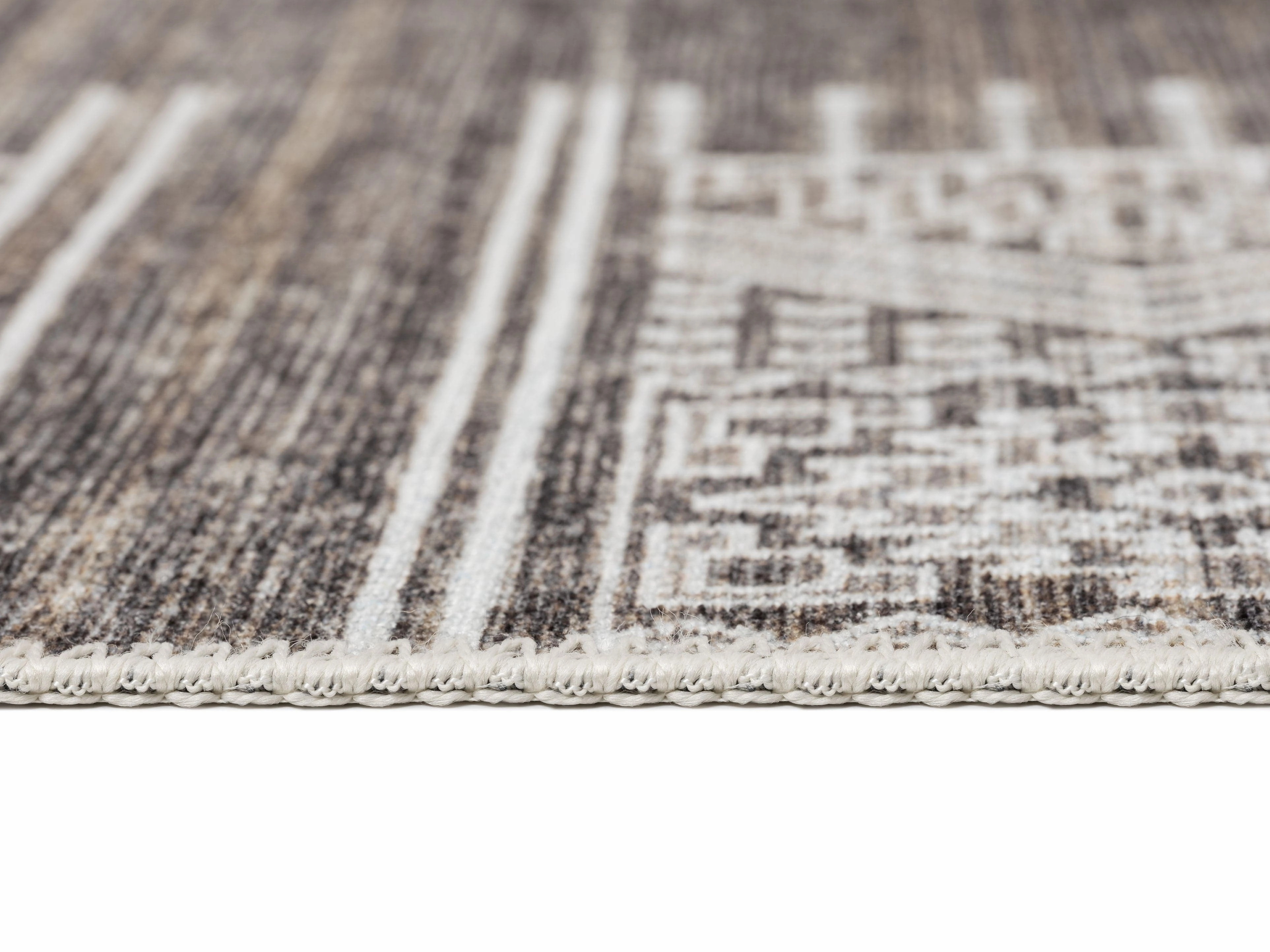 Raia Charcoal and Grey Tribal Distressed Washable Rug *NO RETURNS UNLESS FAULTY