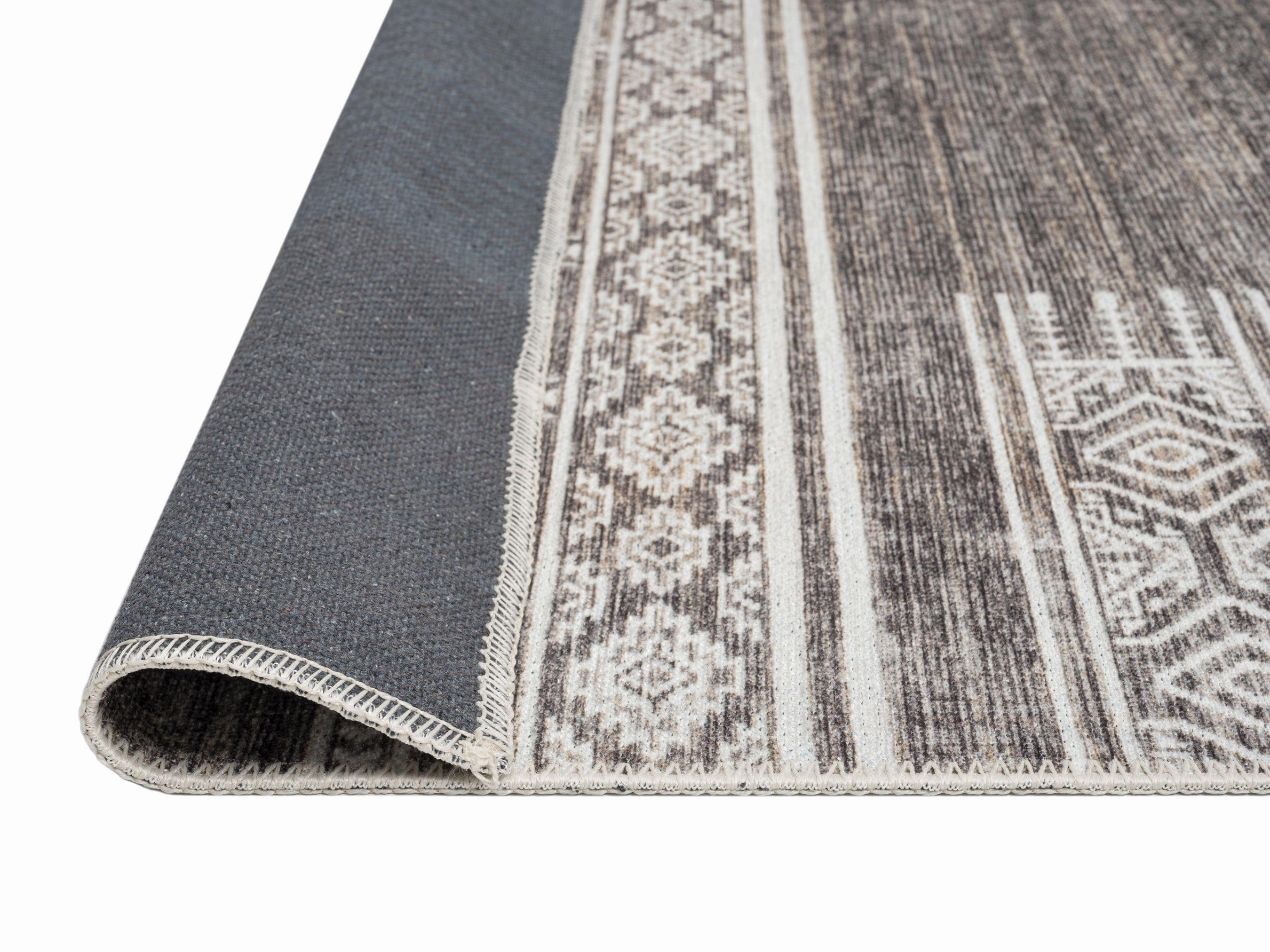 Raia Charcoal and Grey Tribal Distressed Washable Runner Rug *NO RETURNS UNLESS FAULTY