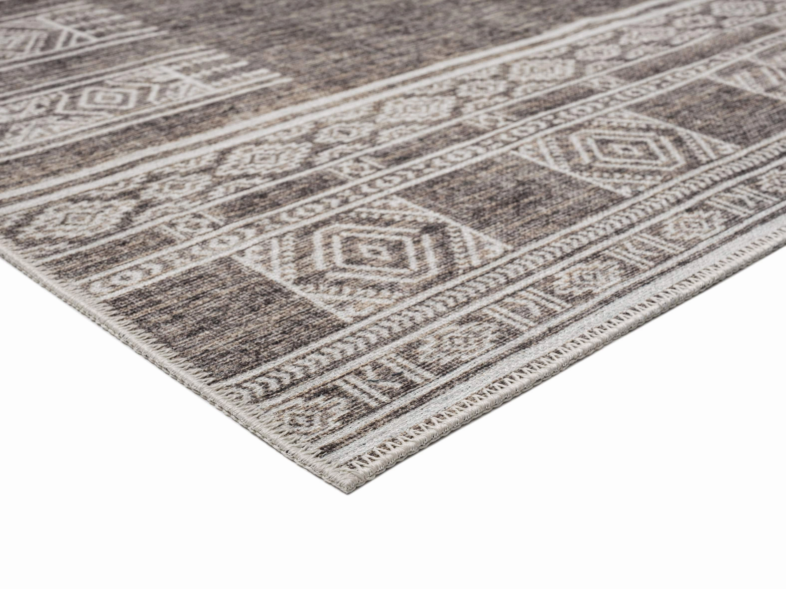 Raia Charcoal and Grey Tribal Distressed Washable Runner Rug *NO RETURNS UNLESS FAULTY