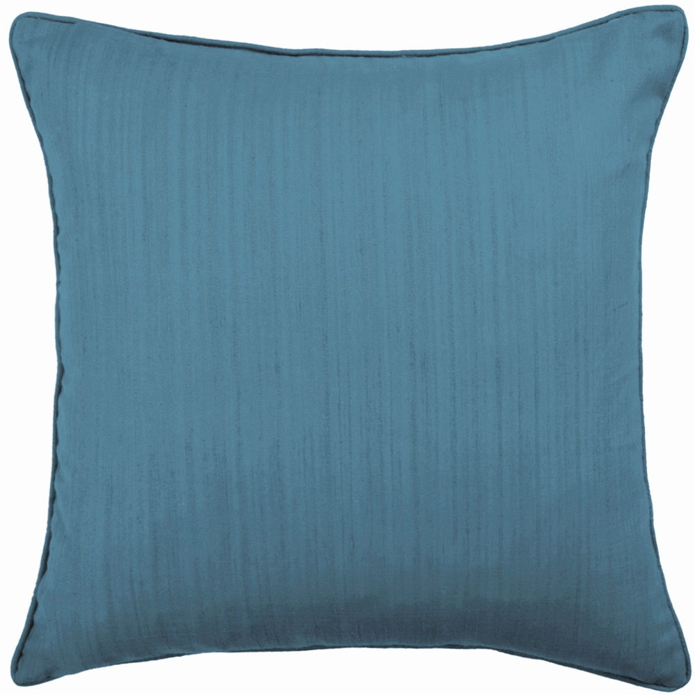 Rainfall Embroidered Feather Cushion Bluebell
