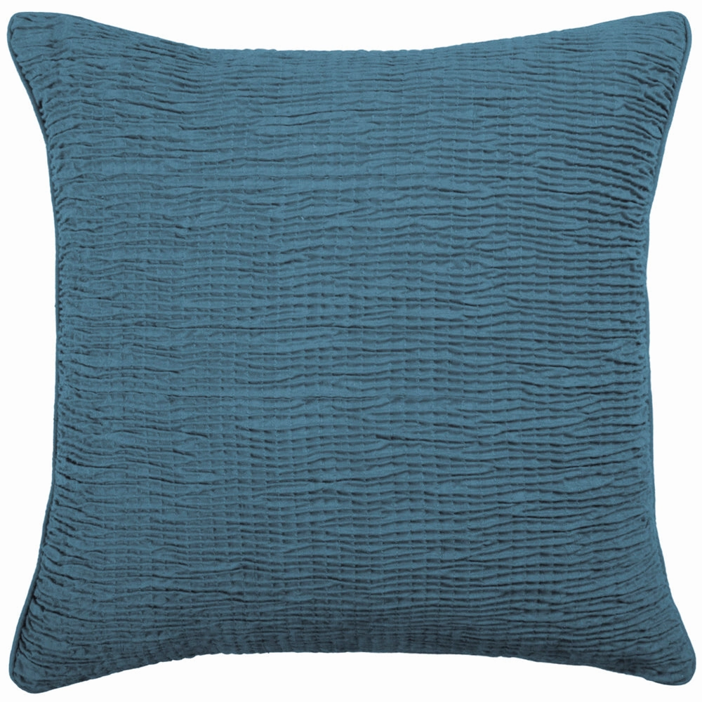 Rainfall Embroidered Feather Cushion Bluebell
