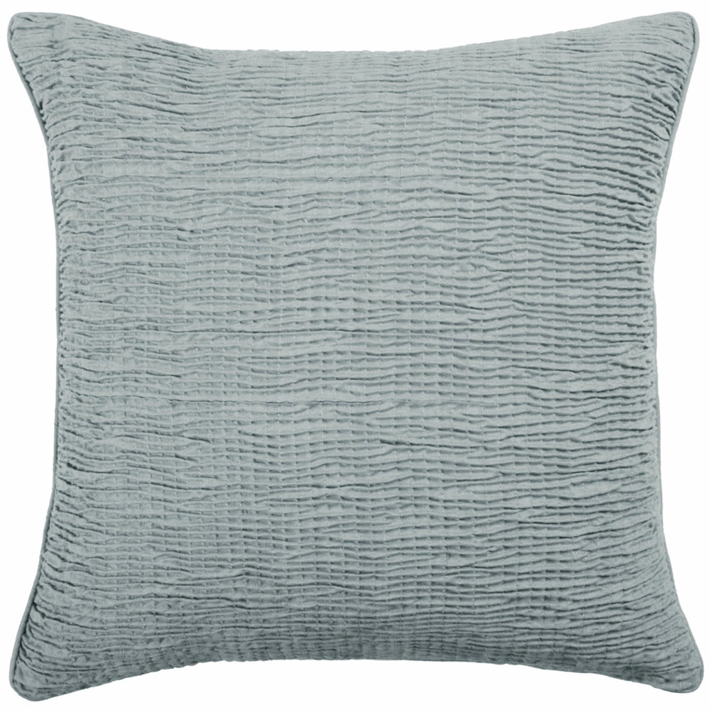 Rainfall Embroidered Feather Cushion Steel