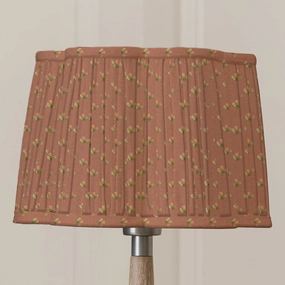 Raja Pleated Scalloped Lamp Shade Terracottareplacement lampshade,White Linen Drum Lampshade for Table or Floor Lamp