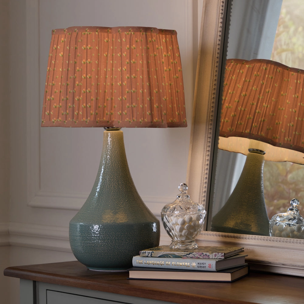 Raja Pleated Scalloped Lamp Shade Terracotta