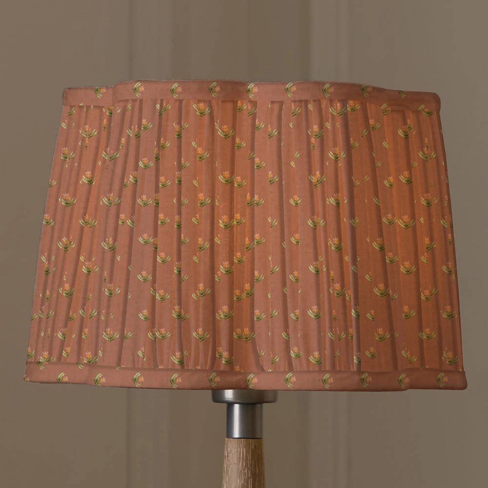 Raja Pleated Scalloped Lamp Shade Terracotta