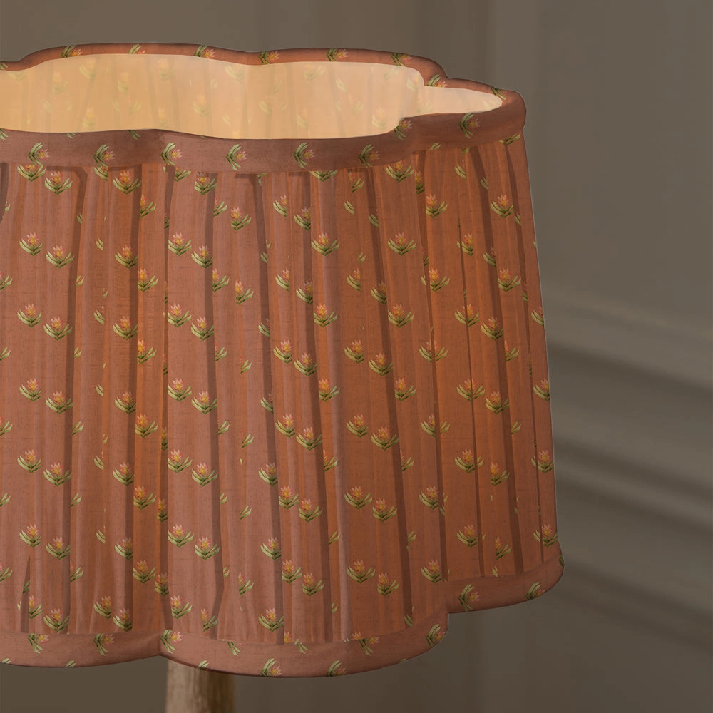 Raja Pleated Scalloped Lamp Shade Terracotta