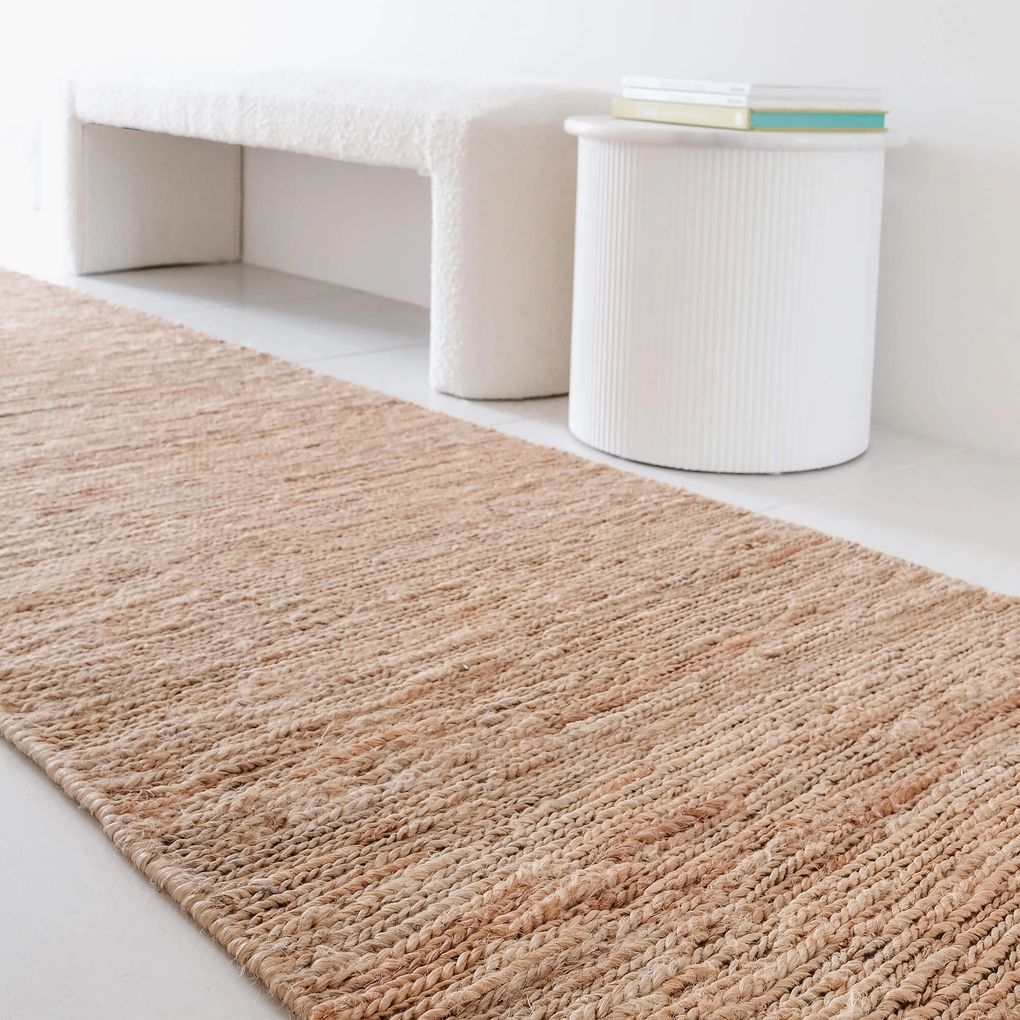 Raven Natural Tan Braided Jute Runner Rug