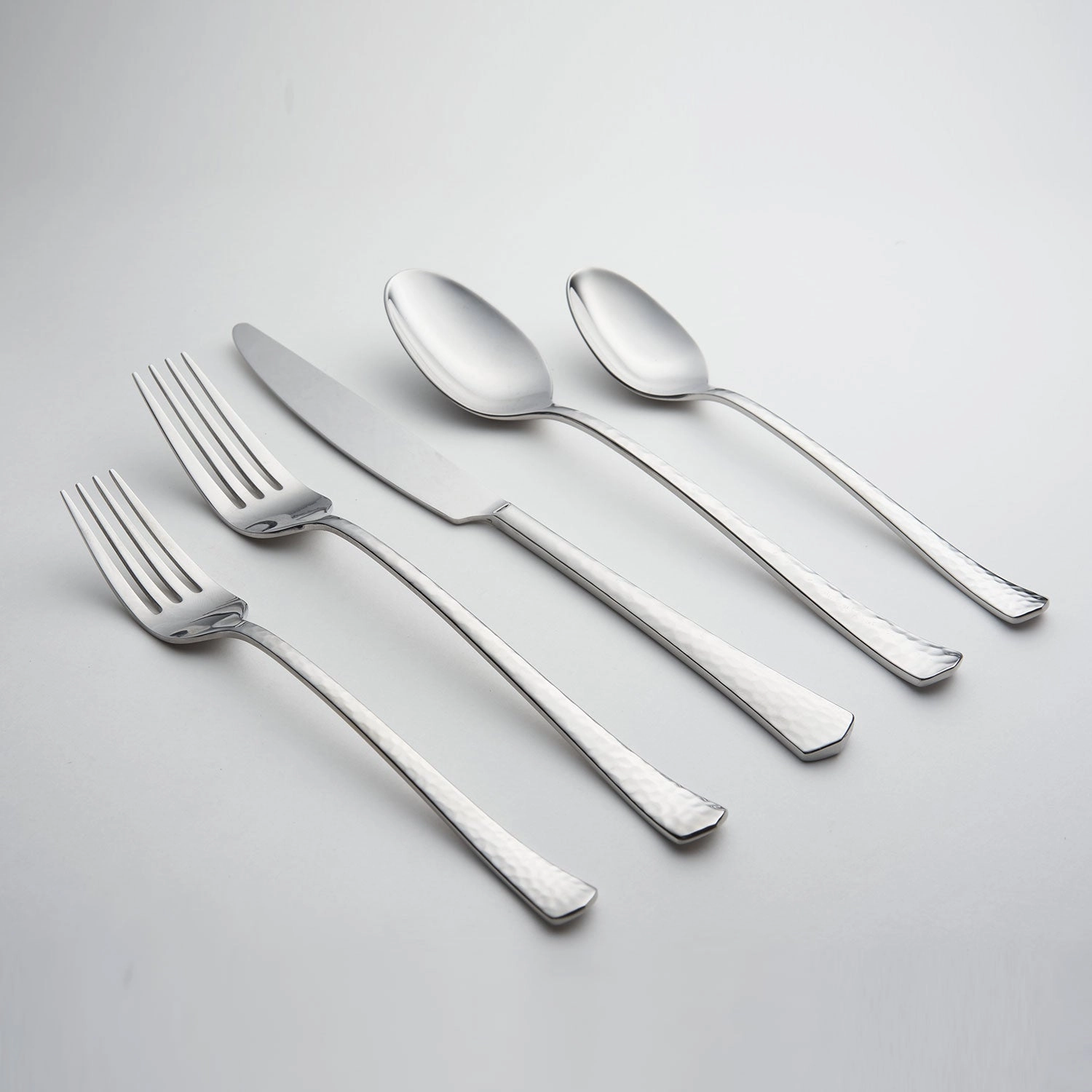 Reagan Mirror Hammered 20 Piece Flatware Seteco-friendly bamboo fiber tableware set 