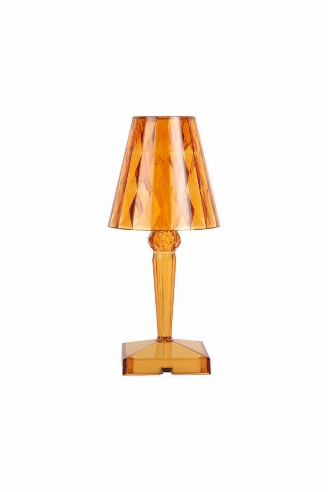 Rechargeable Jewelled Orange Dimmable Table Lamp