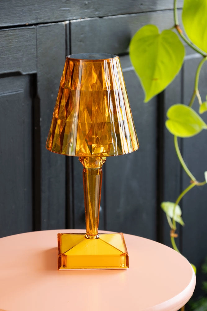 Rechargeable Jewelled Orange Dimmable Table Lamp