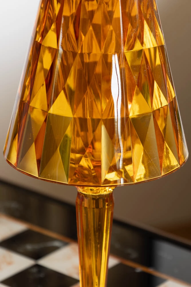 Rechargeable Jewelled Orange Dimmable Table Lamp