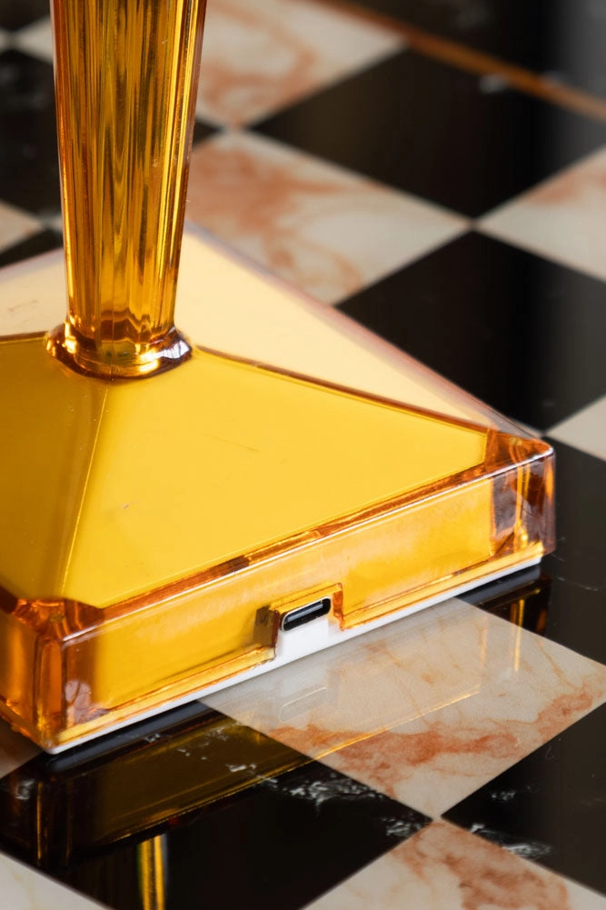 Rechargeable Jewelled Orange Dimmable Table Lamp