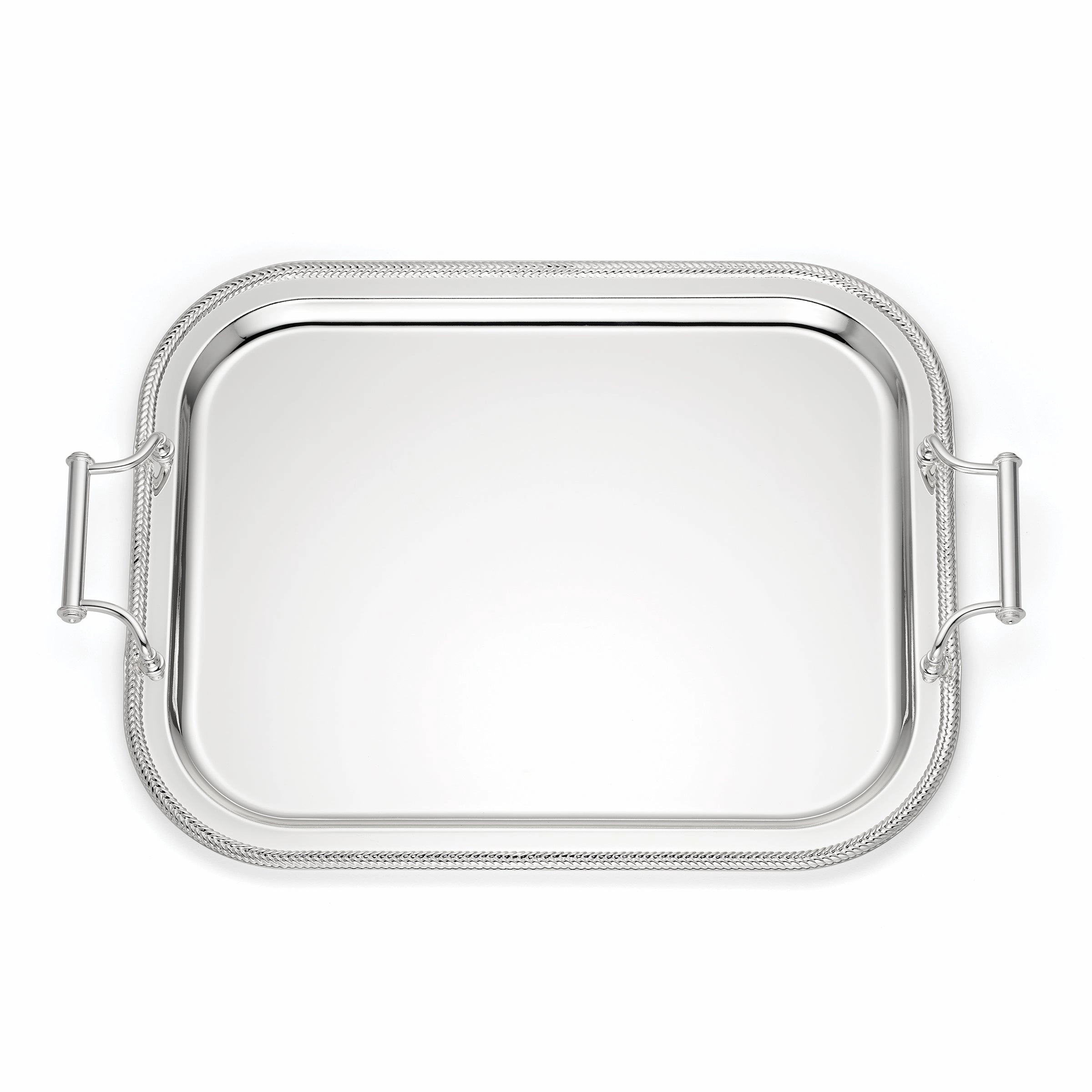 Rectangle Silverplate Tray With Handlesafternoon tea dessert tray
