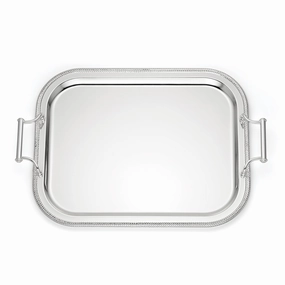 Rectangle Silverplate Tray With Handlesafternoon tea dessert tray