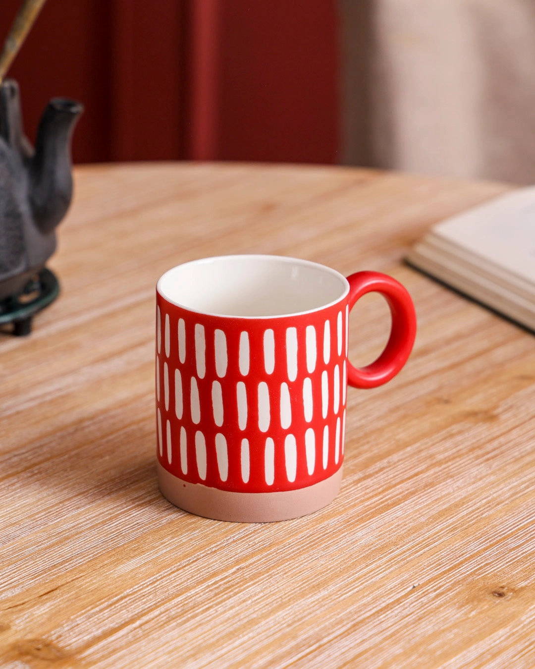 Red & White Sunrise Charm Mugmodern kitchen decor ,kitchen dinner set ,dinnerware 
