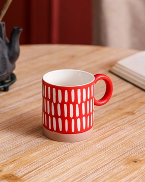 Red & White Sunrise Charm Mugmodern kitchen decor ,kitchen dinner set ,dinnerware 