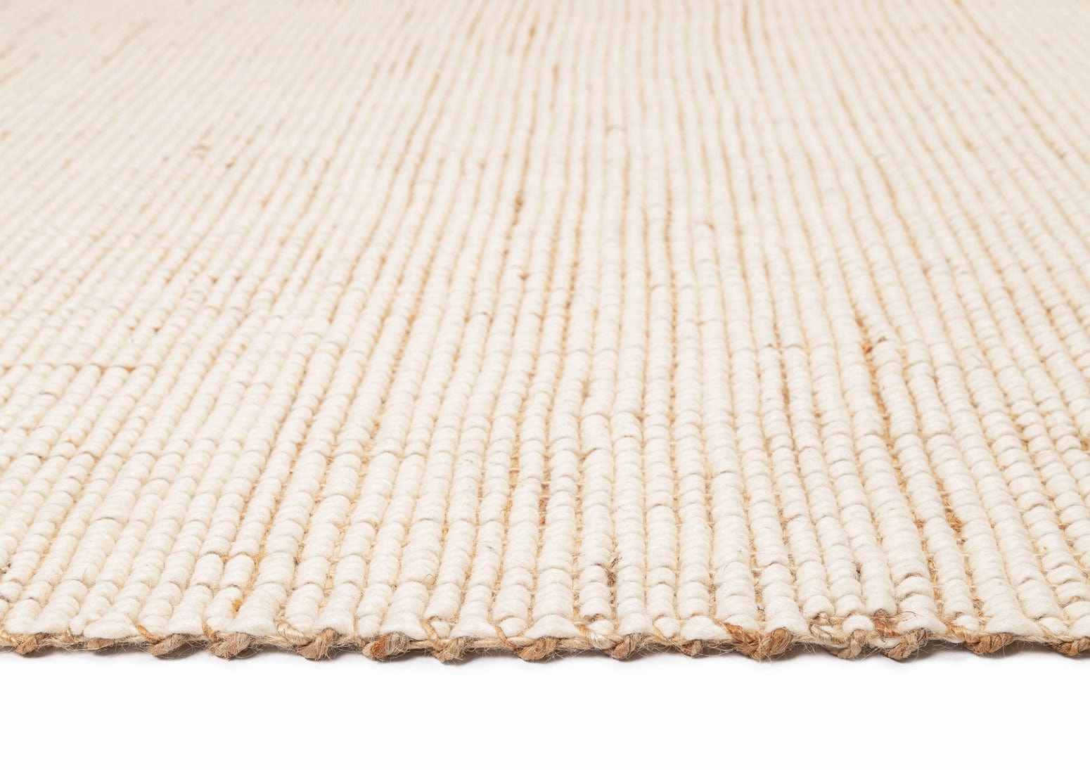Reema Ivory Cream Jute and Wool Textured Rug
