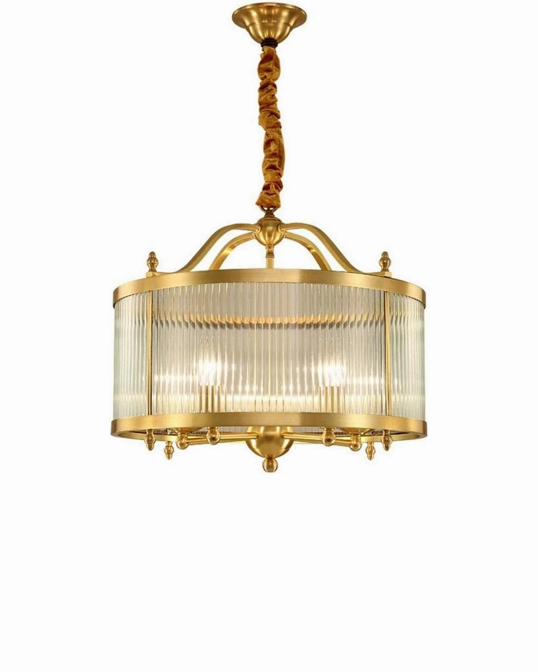 Regency Ribbed Gold Chandelier