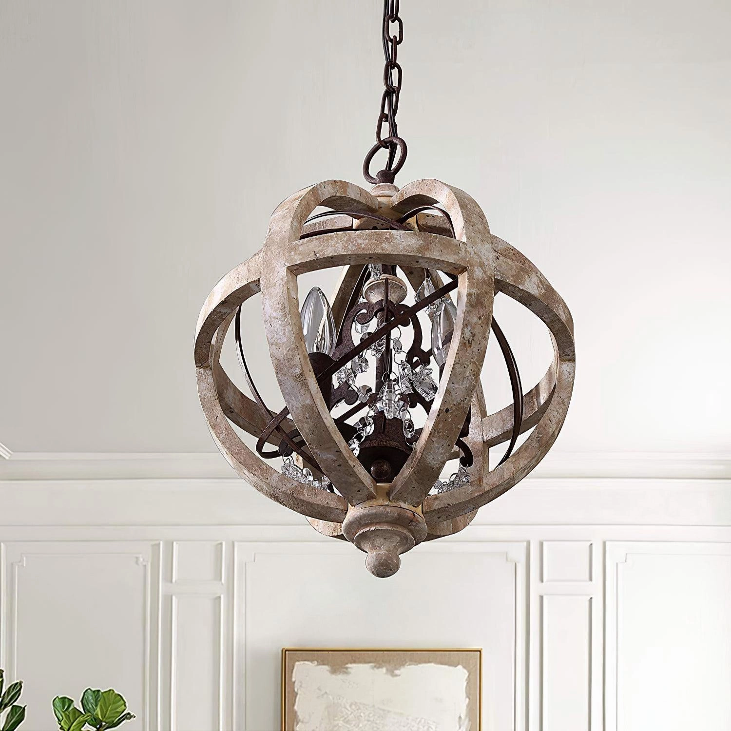 Retro Globe Weathered Chandelier