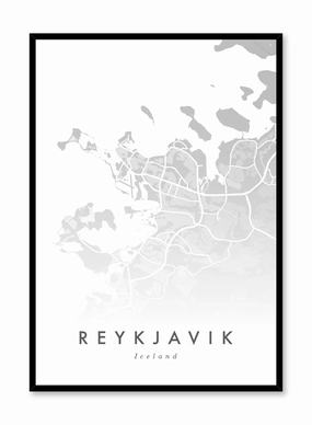 Reykjavik Map, Posterpop culture themed posters