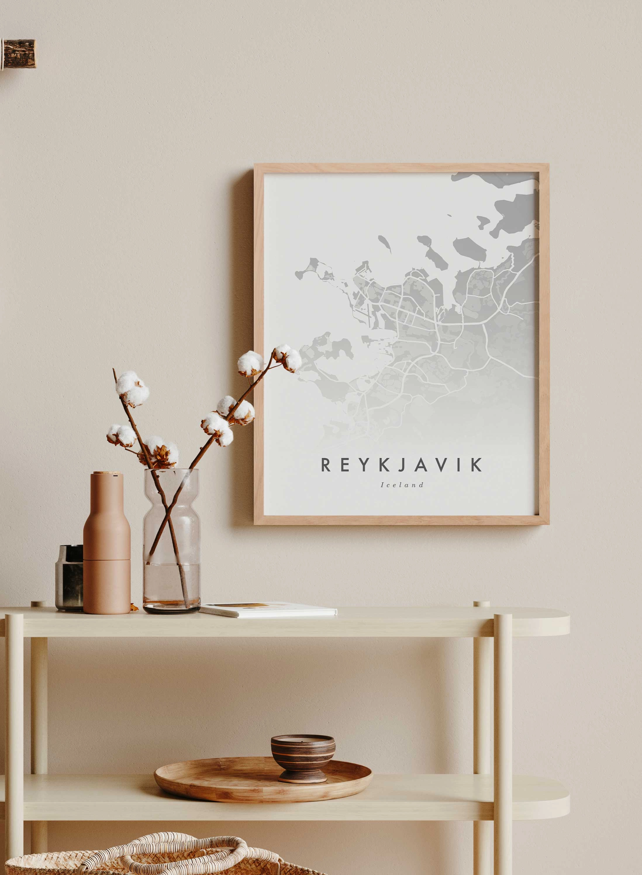 Reykjavik Map, Poster