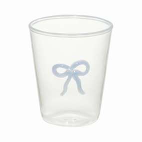 Ribbon Glass Tumbler Blueglass cups ,personalized mugs 