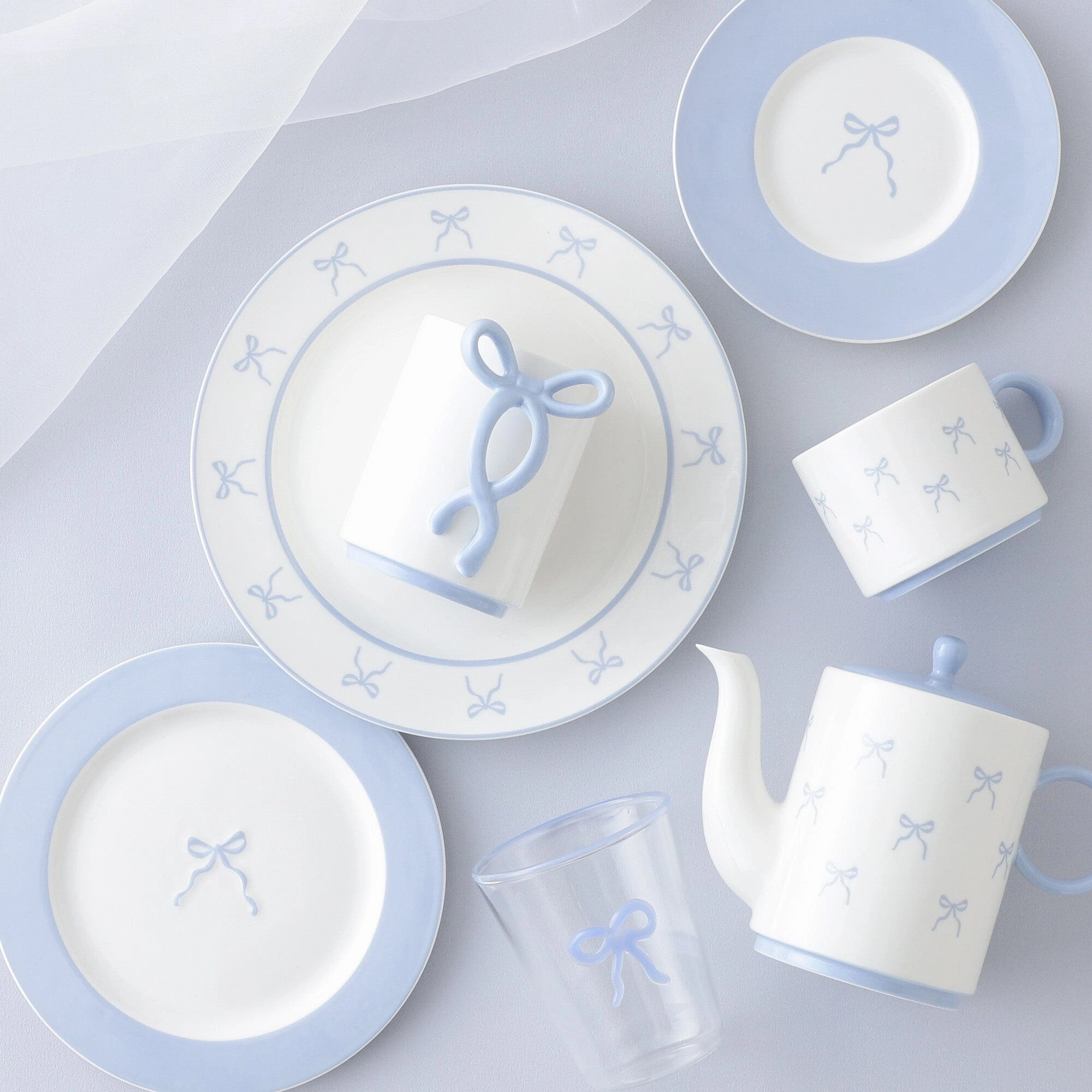 Ribbon Glass Tumbler Blue