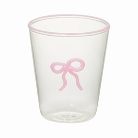 Ribbon Glass Tumbler Pinkglass cups ,personalized mugs 