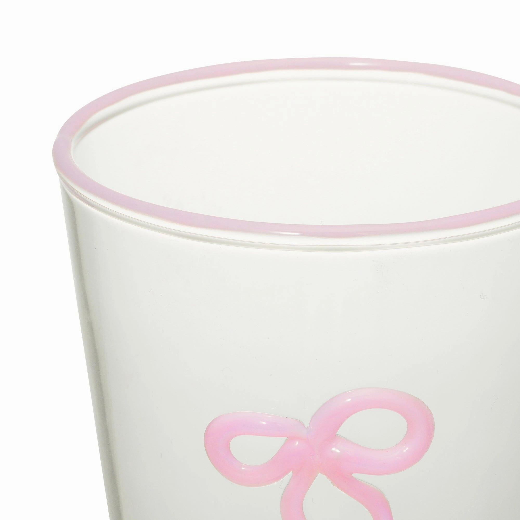 Ribbon Glass Tumbler Pink