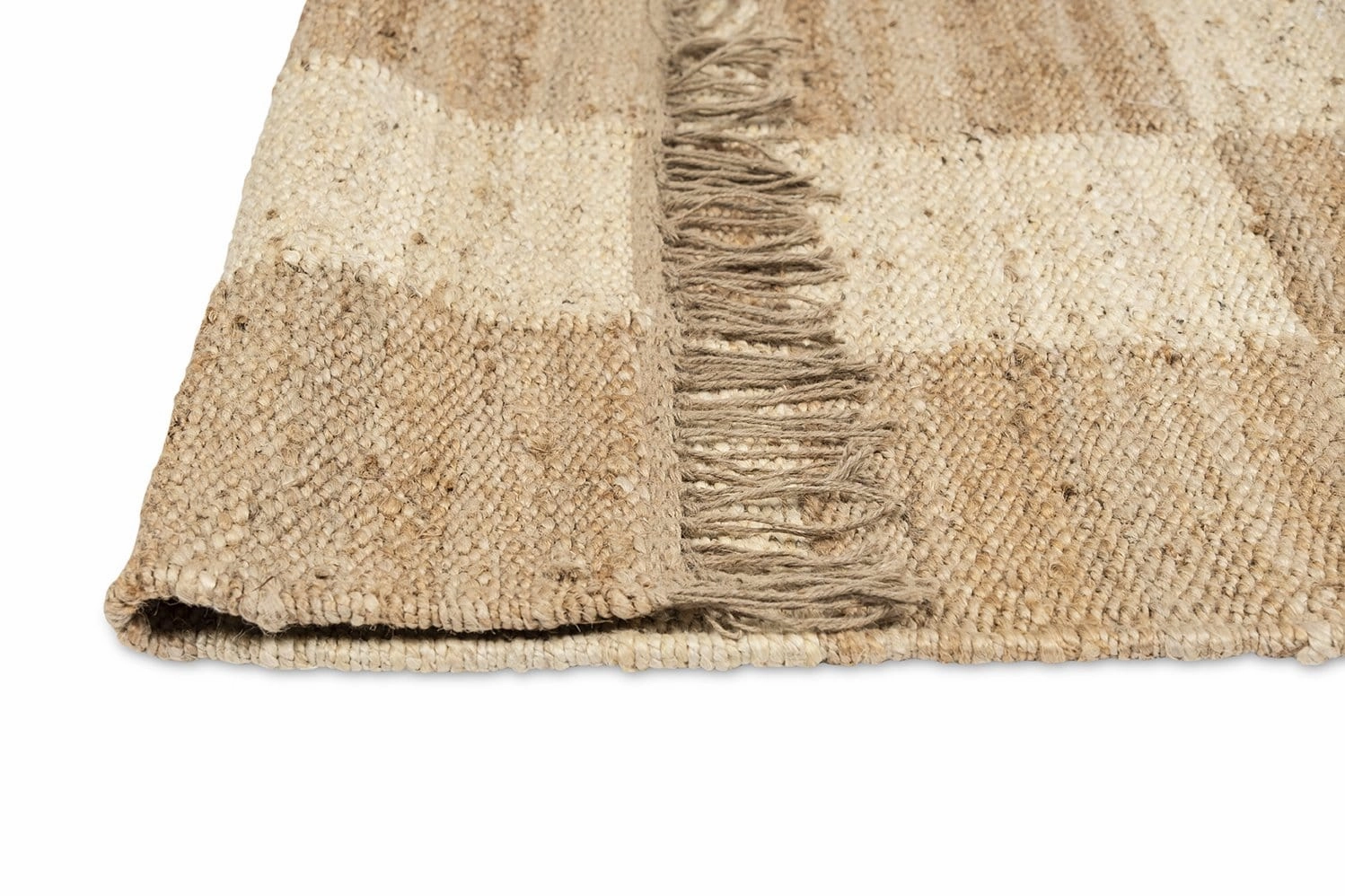 Riley Natural and Bleached Checkered Jute Runner Rug *NO RETURNS UNLESS FAULTY